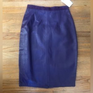 Vintage purple leather pencil skirt 4/6